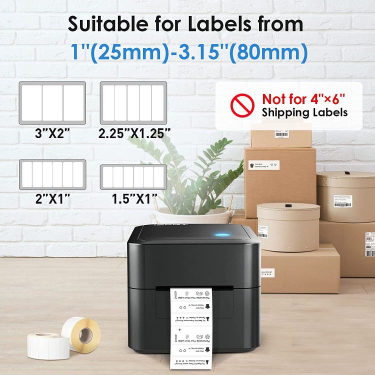 NEW Bluetooth Label Printer - Wireless Label Maker for 1"-3.15" Width Barcode