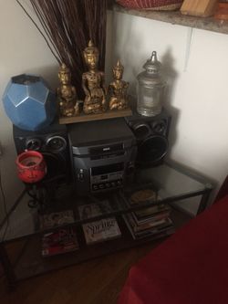 Tv stand corner shelves glass metal