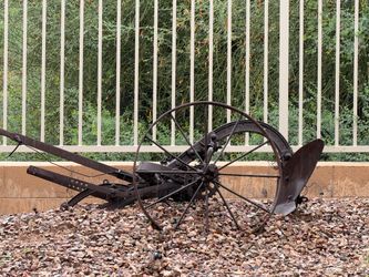 Antique Cast Iron Horse-Drawn Plow