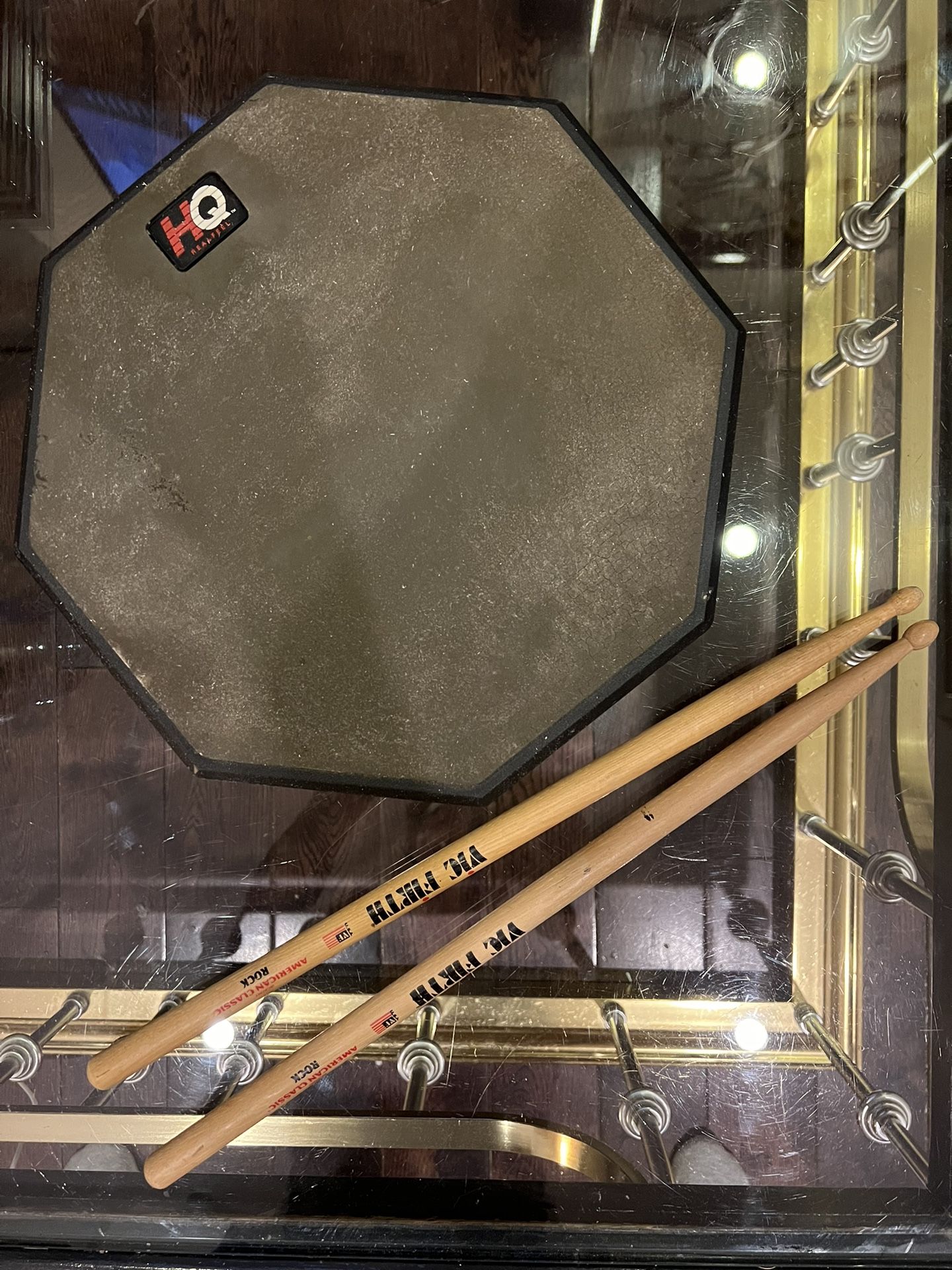 Guitar Center HQ Drum Practice Pad With Mount , set of VIC FIRTH Drum Sticks Included