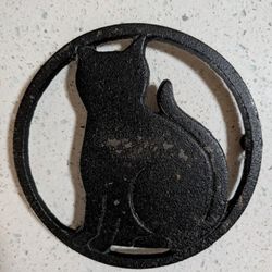 Black Cast Iron Footed Cat Silhouette Trivet