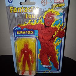Hasbro Marvel Legends Retro Human Torch Kenner 3.75 New Figure Fantastic 4