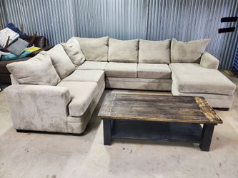 Beige Reversible Chaise Sectional Sofa