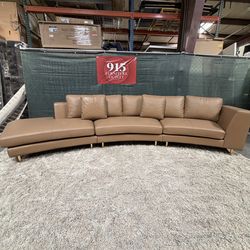 Genuine Leather Contemporary Curved Sectional NEW FREE DELIVERY