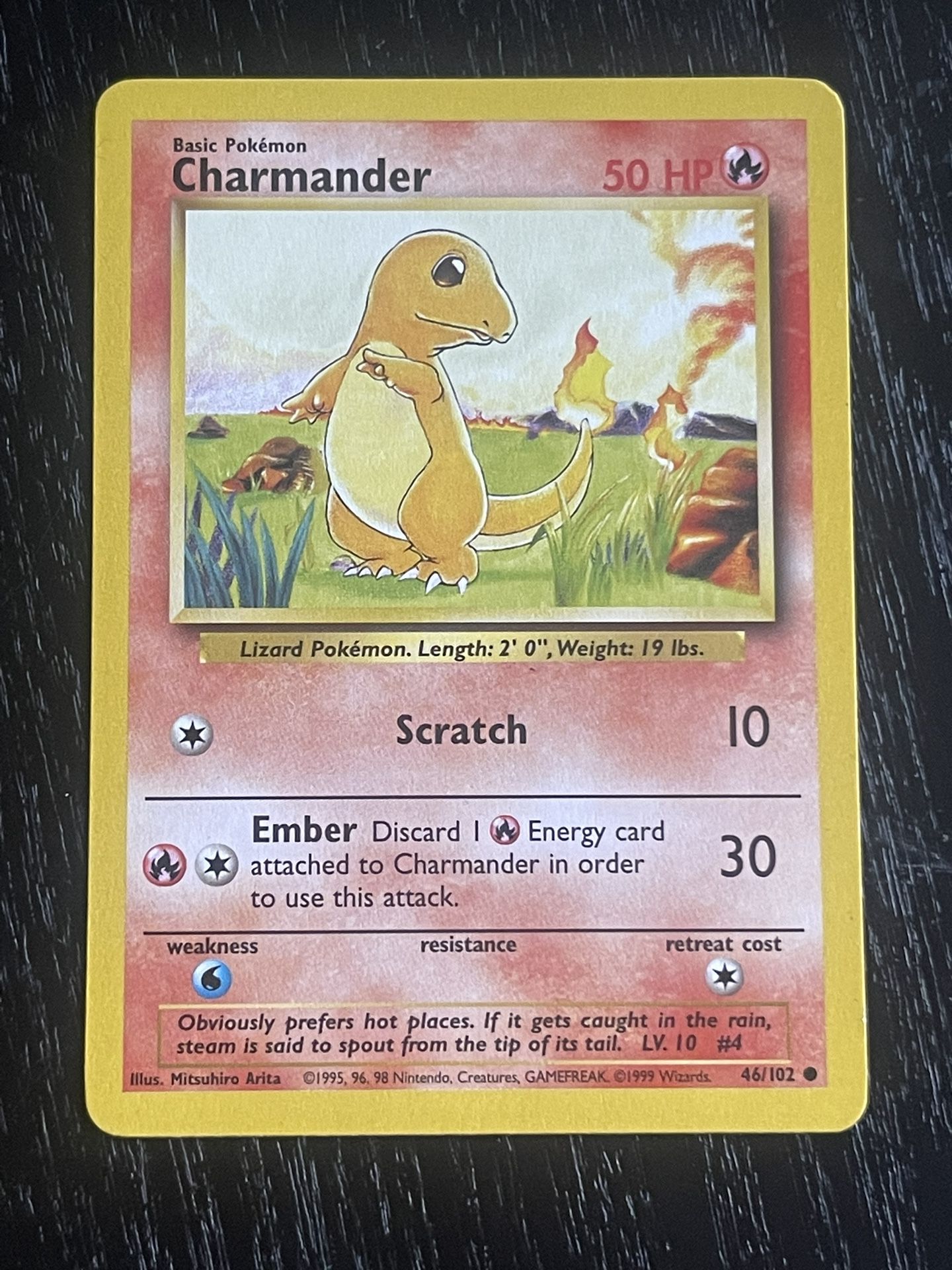 1999 Pokemon Card Original BASE SET CHARMANDER