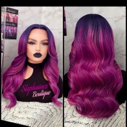 Human Hair Blended Lace Front Wig 