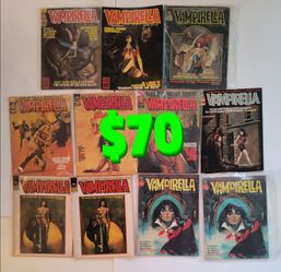 Vampirella Comic books #6 , #13 , #15 THIS ONE IS IN BAD SHAPE , #18 , #21 , #57 , 
#92 , #63 , #101 
$70