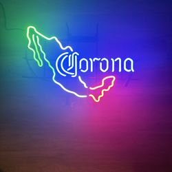 Corona Mexico map Neon Light 27 1/4 X 19 1/4 X 5 3/4