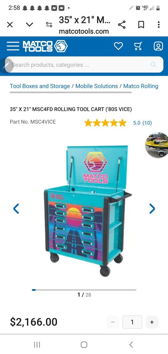 Matco 80s Series Toolbox And Mini Fridge Plus Boombox