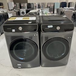 XL Flex Washer Dryer Set Black Smart Wifi Warranty NEW 