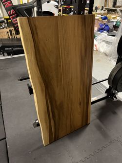 Solid Wood Live Edge Table with Black Steel Square Legs – 25" × 50"