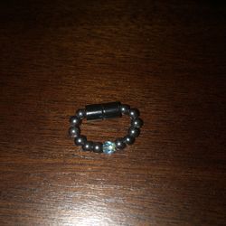 Magnetic Ring With Aquamarine Stone.