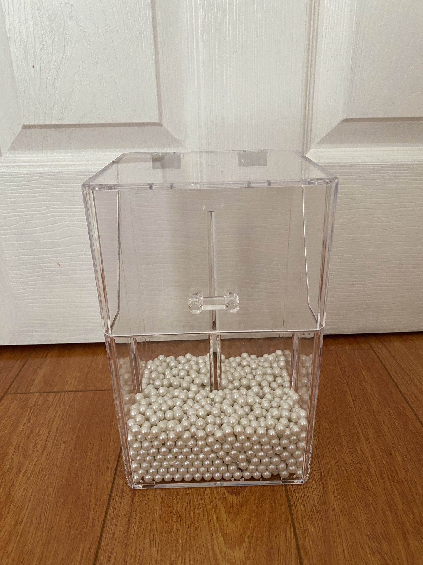 Makeup Brush Storage Container with Lid 3 Compartments
