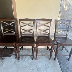 Four Wooden Kitchen Chairs