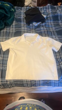 Men’s Zara White Ribbed Knit Polo Shirt
