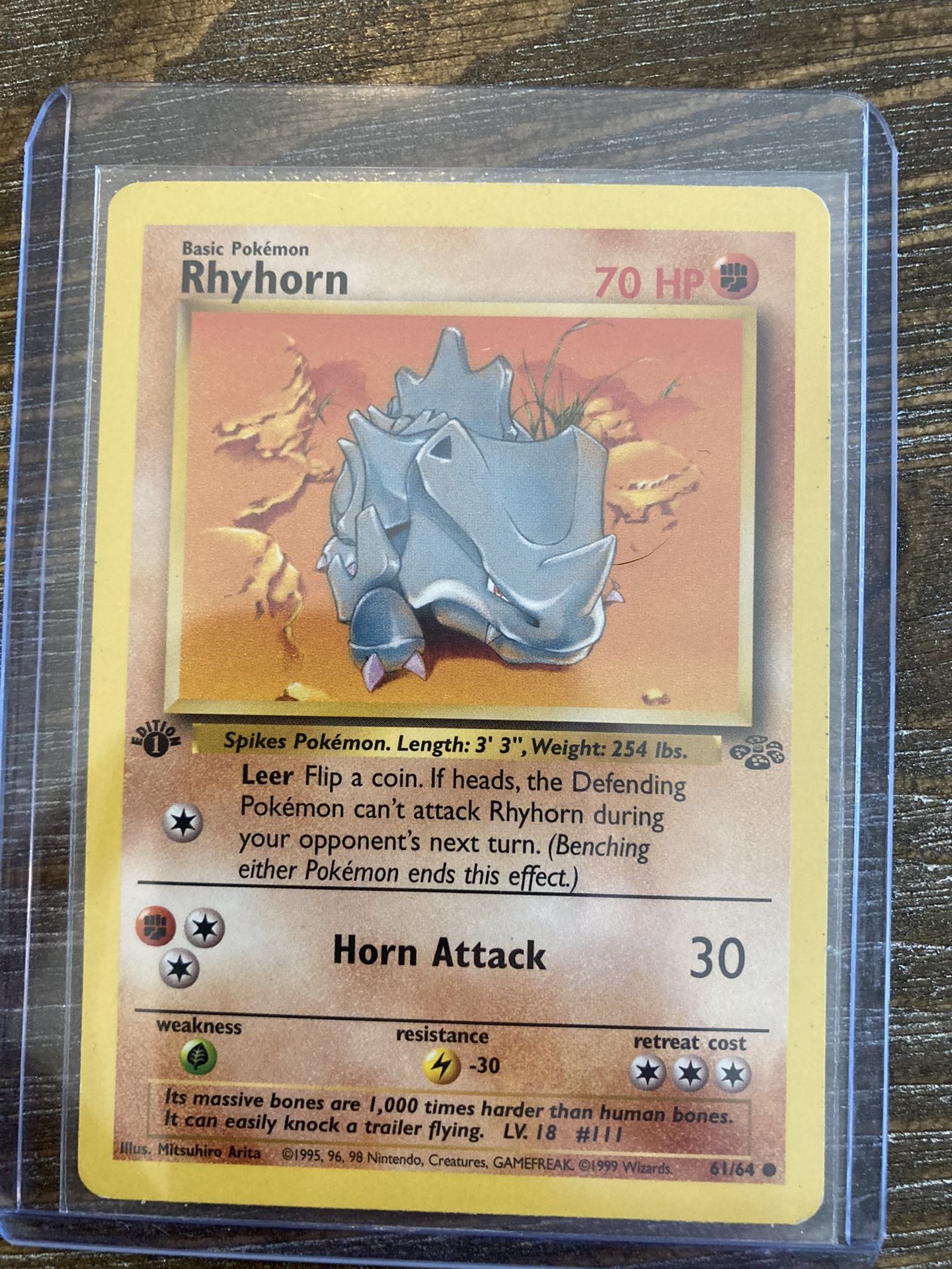 1999 1st Edition Rhyhorn From The Jungle Set 61/64