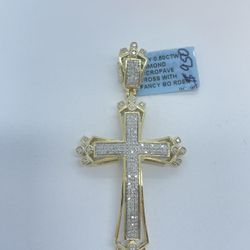 New Gold Diamond Cross Pendant