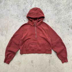 LULULEMON  Scuba Oversized Half-Zip Hoodie Rust Brown Size XS/S LW3DM4S