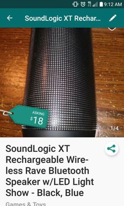 SoundLogic XT Rechargeable Wireless Rave Bluetooth Speaker w/LED Light Show - Black, Blue