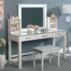 Vanity Set. Mirror. Shelves And Stool