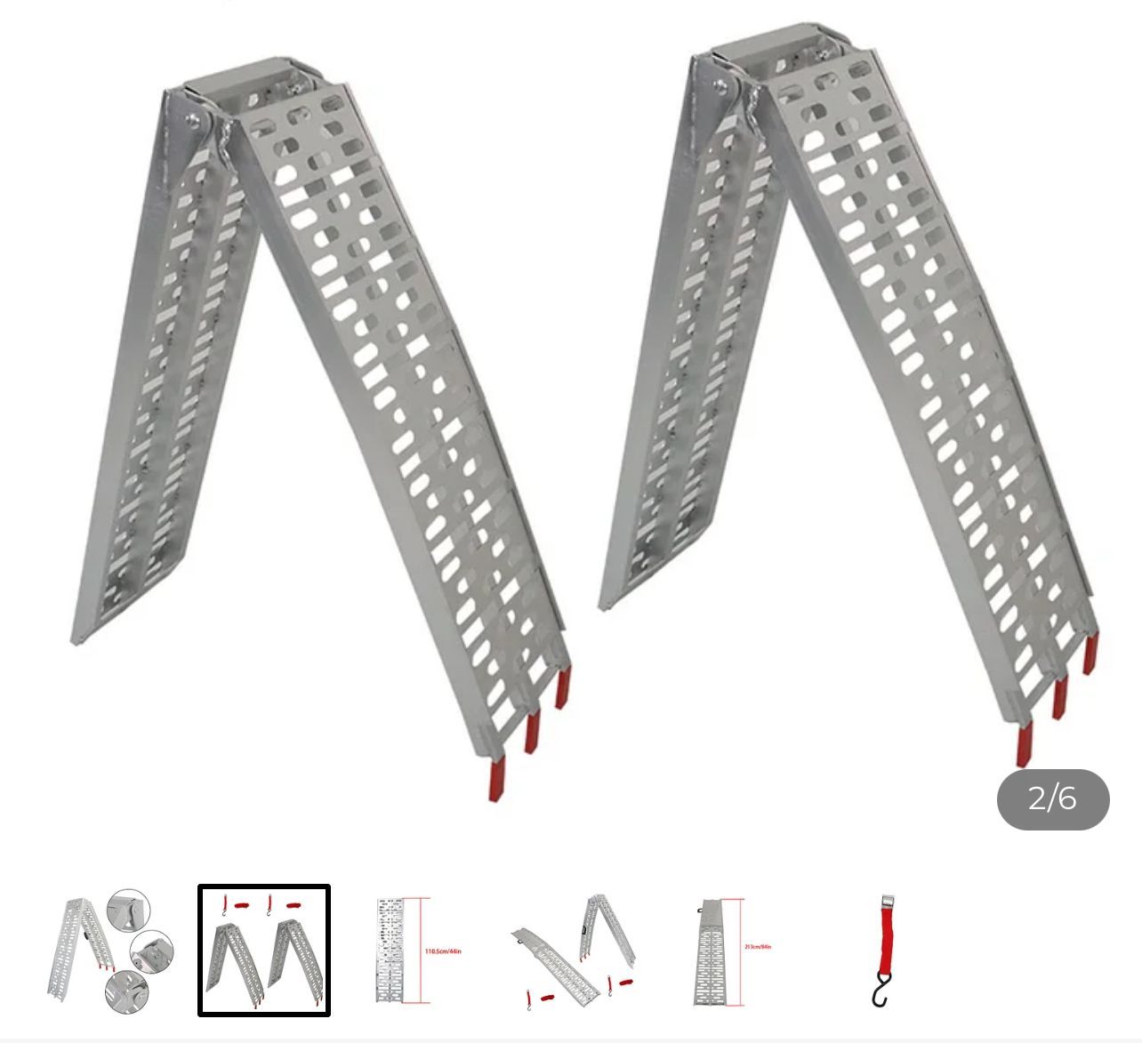 Pair 2 x Folding Arched 12' Loading Ramps 2 Pc 1500 lbs Capacity for ...