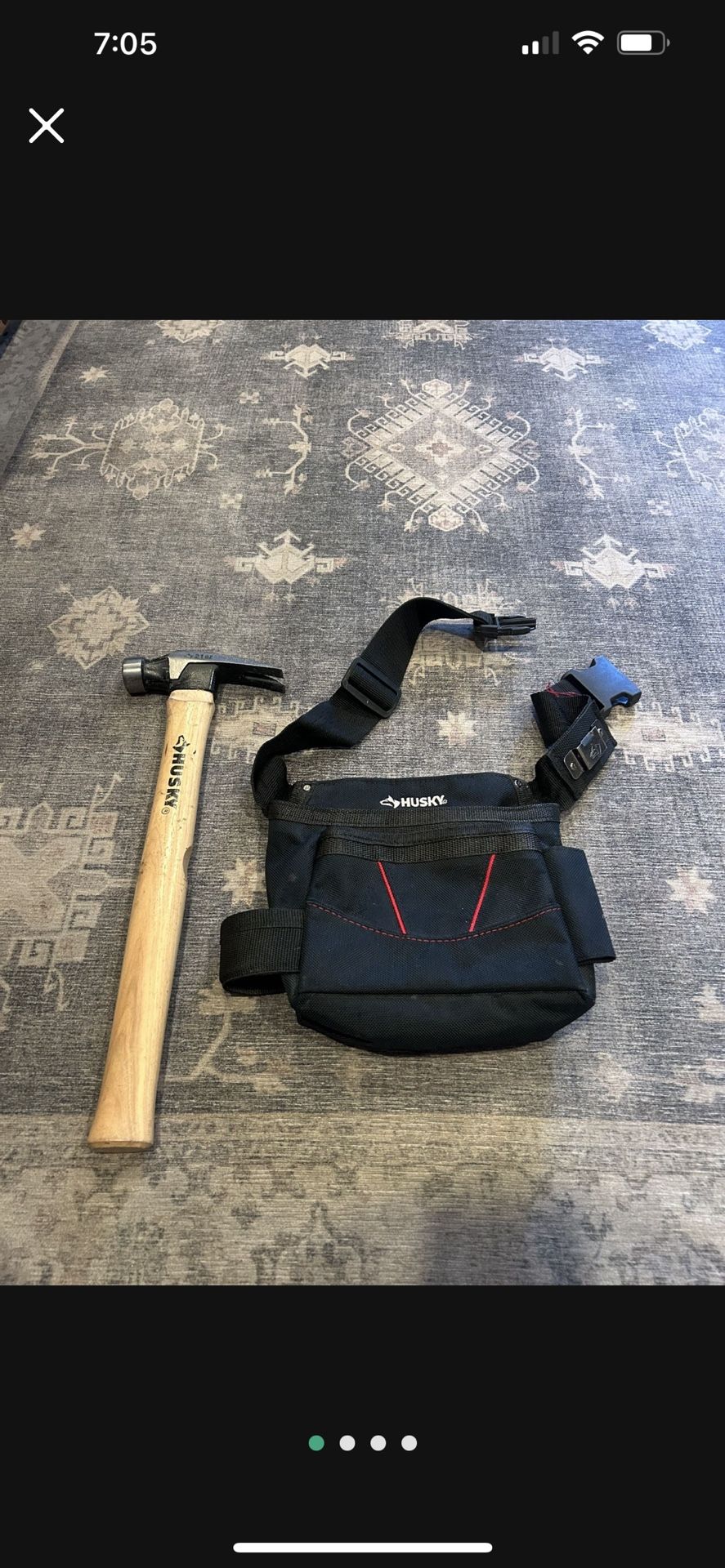 Husky Hammer Tool Belt Combo. Used