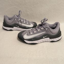 Men Nike Alpha Huarache Elite 4 Turf Baseball Shoes Grey DJ6523-010 Size 9