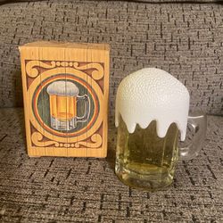Vintage Avon 4 oz. On Tap Wild Country Aftershave Beer Mug Decanter Full w/ Box