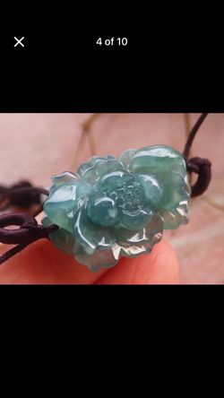 Certificate Jadeite Green Jade Love harmony Flower Rose pendant