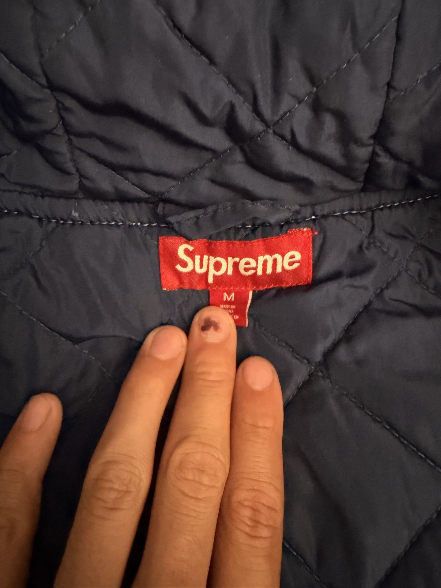 supreme denim mink jacket size medium