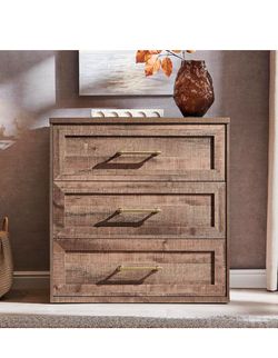 ACCOHOHO Modular Dresser with 3 Drawers, 31" Wide Chest of Drawers, Wood Storage Dresser TV Stand for Bedroom, Living Room, Rustic Brown  171 100