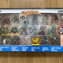 Spider-Man: Jada Toys Nano Minifigs Marvel Spider-Man Wave 7 Die-Cast Action Figures 17 Count