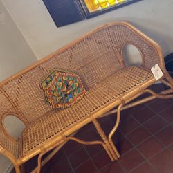 Vintage Rattan Bench Estate Last Day