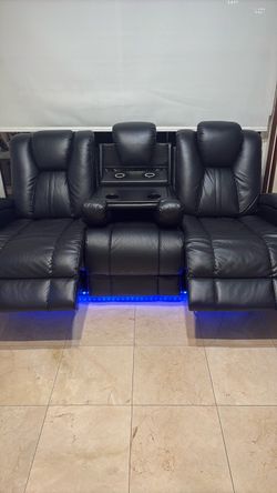 Leather sofa set