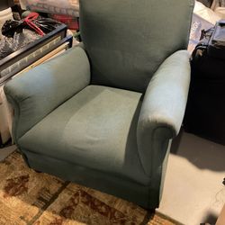 Two Hand Crafted Gentlemen Chairs With Teak Solid Hardwood Bun Feet In Excellent Condition Asking $275 For BOTH