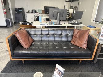 Franklin Leather Couch & reception chairs