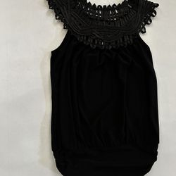 Women Black Sleeveless Blouse Size Small