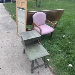 Free Mirror, End Table, Chair And Headboard