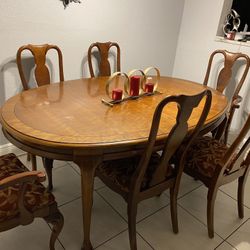 Wood Table & 8 Chairs