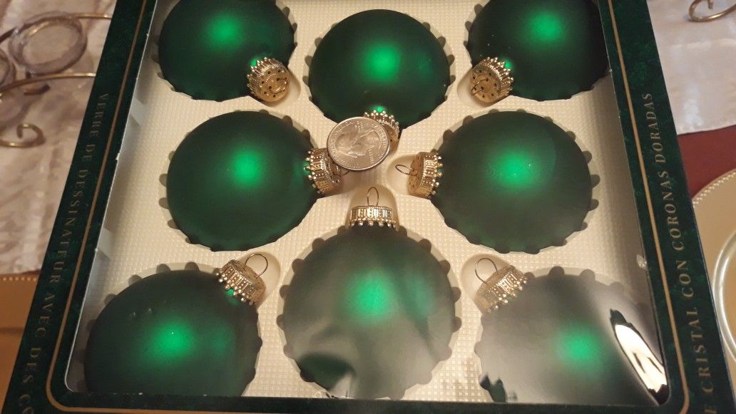 Designer Glass Ornaments With Crowns Esferas