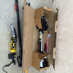 NEW Amerisun Gas 2-in-1 Trimmer + Cordless Mini Chainsaw & Pole