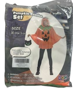 Women’s Pumpkin Poncho Set