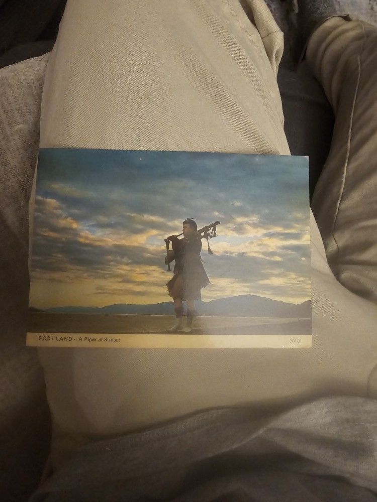 Scotland Piper At Sunset 1982 Postcard