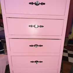 Pink Crystal Knob Dresser