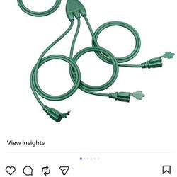 DEWENWILS Outdoor Extension Cords for Outside 4+3+3+3 FT, Extension Cord Multiple 3 Outlets with Safety Cover 16 AWG SJTW ETL Listed