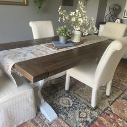 Large Farmhouse Type Kitchen Table And Chairs