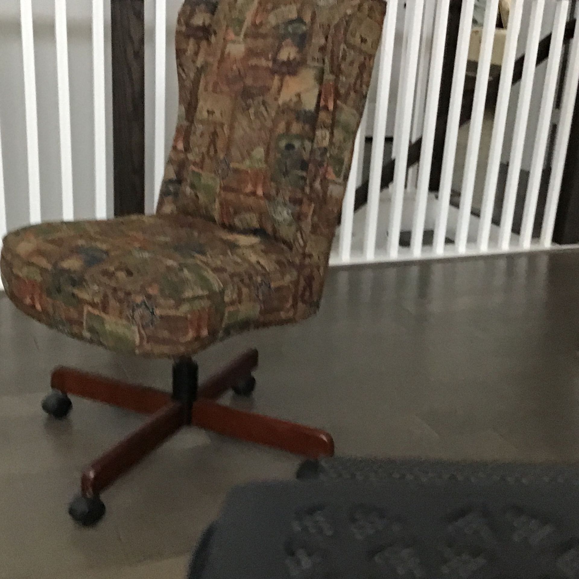 Rolling Chair $25 Wood And Fabric 