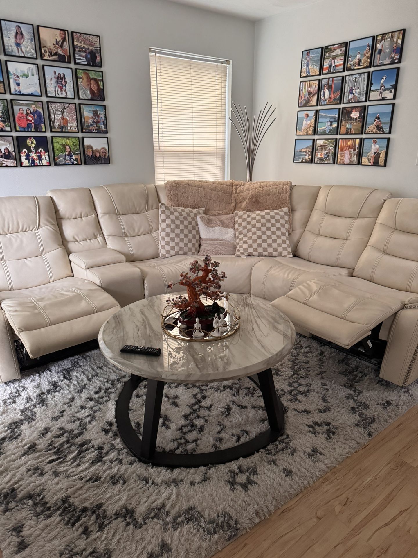 Reclining Motorized Couch Leather With Usb Port