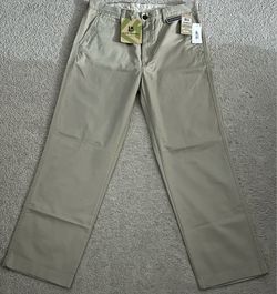 NWT Haggar Men's Life Khaki Straight Fit Flat Front Chino Pants - Putty / Light Khaki