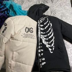 Streetwear Skeleton Puffer Jacket Hoodie